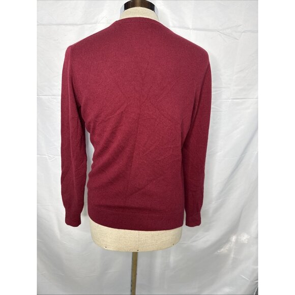 J Crew Cashmere Sweater Mens S Burgundy Crew Neck Preppy Old Money Maroon - Picture 4 of 5